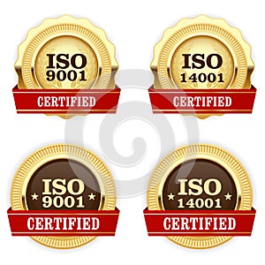 Golden medals ISO 9001 certified - quality badge