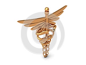 Golden medical symbol