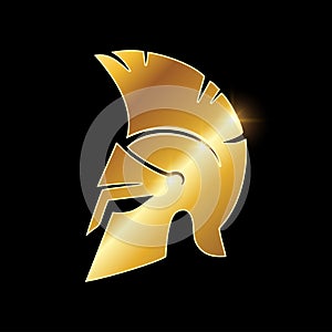 Golden Medieval Armor Helmet Vector Icon