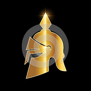 Golden Medieval Armor Helmet Vector Icon