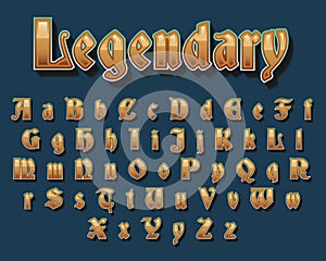 Golden Medieval Colorful Typography Design photo