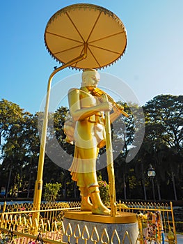 Golden meditating buddha