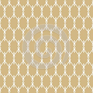 Golden mesh seamless pattern. Elegant abstract vector geometric background