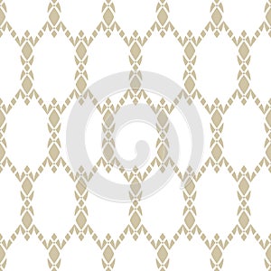 Golden mesh seamless pattern. Elegant abstract vector geometric background