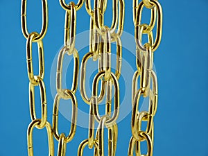 Golden metallic chain