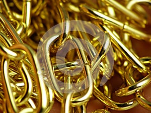 Golden metallic chain