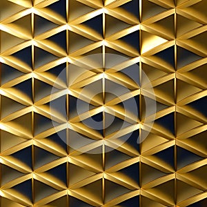 Golden metallic geometric trigonal background.