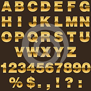 Golden metallic shiny letters