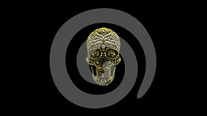 Golden mexican skull loop animation wih luma matte