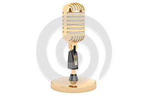 Golden Microphone, 3D rendering