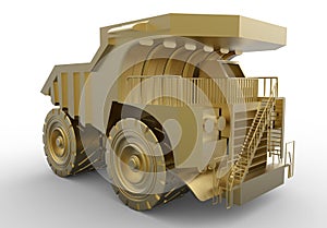 Golden mining truck photo