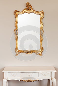 Golden mirror frame