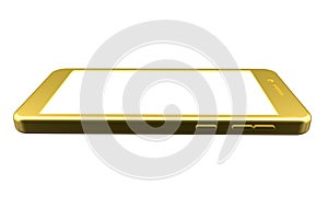 Golden mobile phone. 3d rendering