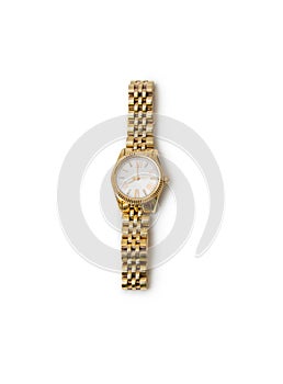 Golden modern wrist watch