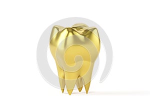 Golden molar tooth, tooth in golden crown