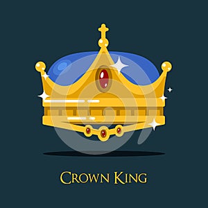 Golden monarch or king crown, pope triada
