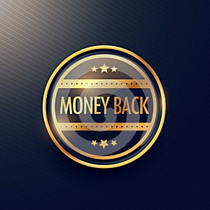 Golden money back guarantee label design