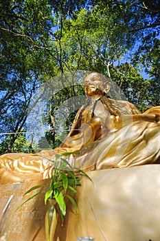 Golden monk statue at Doi Suthep