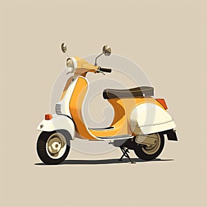 Golden Moped With Clean And Simple Designs In Annibale Carracci Style