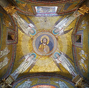 Golden mosaic with angels