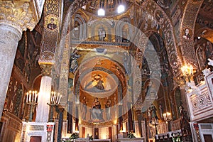 Golden mosaic in Cappella Palatina