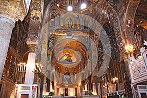 Golden mosaic in Cappella Palatina photo