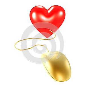 Golden mouse and heart