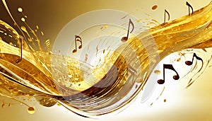 Golden music notes and tones
