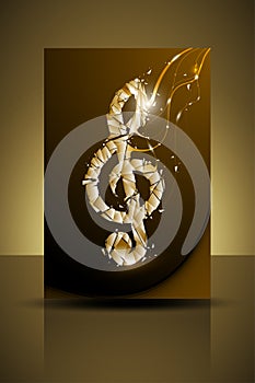Golden Musical flyer template or corporate banner