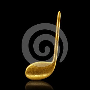 Golden musical note - 3d render