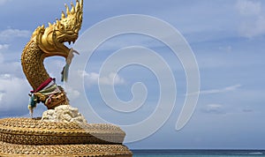 Golden naga karon beach phuket background