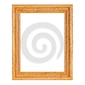 Golden natural color empty wooden frame for pictures