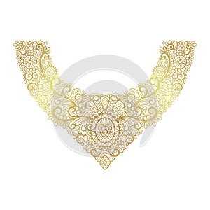 Golden neck print floral design