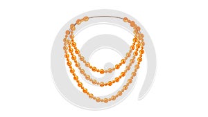 Golden necklace pearl icon animation
