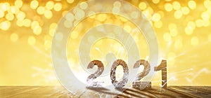 golden New Years Eve background with 2021 font