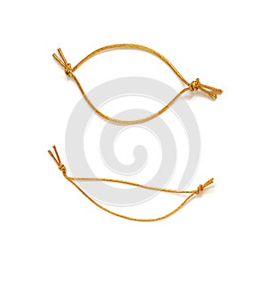 Golden noose rope isolated on white background