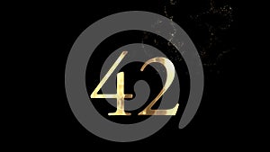 Golden number 42 from particles, numbering, forty two, golden numbers, alpha channel