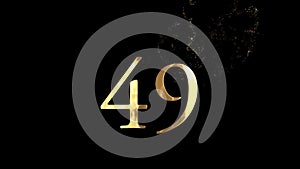 Golden number 49 from particles, numbering, forty nine, golden numbers, alpha channel