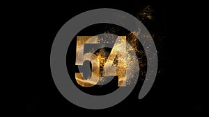 Golden number 54 from particles, numbering, fifty four, golden numbers, alpha channel