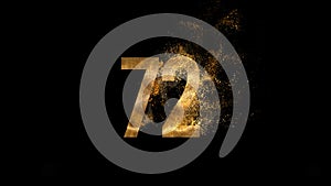 Golden number 72 from particles, numbering, seventy two, golden numbers, alpha channel