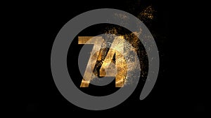Golden number 74 from particles, numbering, seventy-four, golden numbers, alpha channel