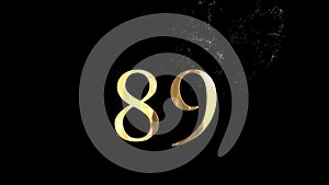 Golden number 89 from particles, numbering, eighty nine, golden numbers, alpha channel