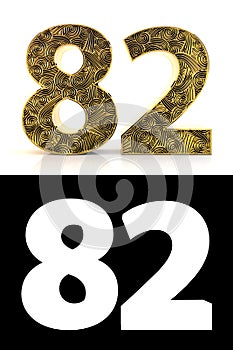 Golden number eighty-two years style Zentangle photo