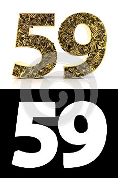 Golden number fifty-nine years style Zentangle