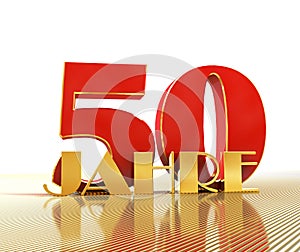 Golden number fifty number 50 and the word