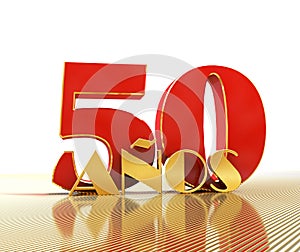 Golden number fifty number 50 and the word