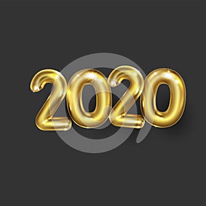 Golden numbers 2020 yellow gold numbers elements for promotion banner artwork greeting cards xmas symbol party winter holidays and