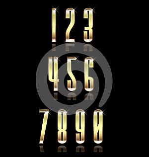 Golden numbers group set. Concept of luxury