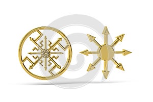 Golden occultism icon isolated on white background