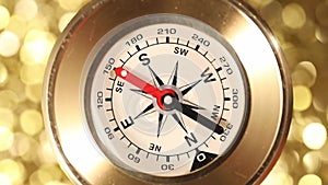 Golden Old Compass pointing Cardinal Points